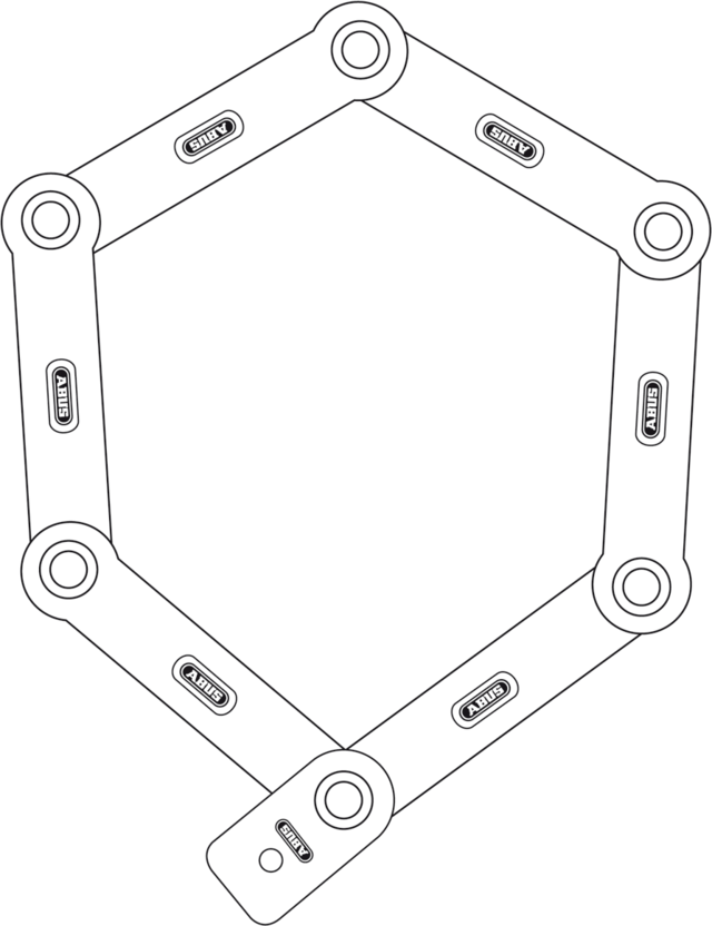 ABUS uGrip Bordo 5700K/80 Faltschloss mit Halter 80cm lime 