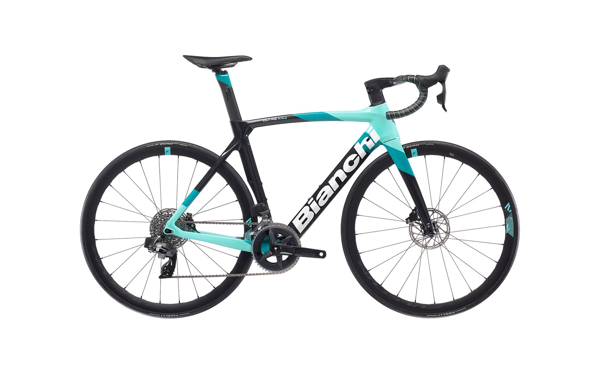 Bianchi Oltre XR4 Rival Etap AXS 12SP Graphite Race/Celeste CK16 Shade + White Logo Full Glossy